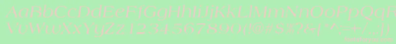 AlmeriaItalic-Schriftart – Rosa Schriften auf grünem Hintergrund