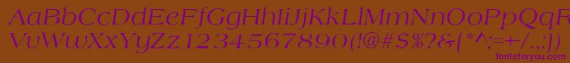 AlmeriaItalic Font – Purple Fonts on Brown Background
