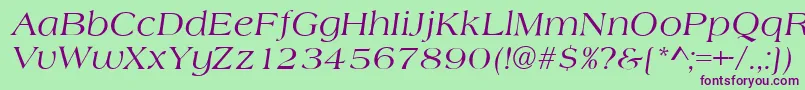 AlmeriaItalic Font – Purple Fonts on Green Background