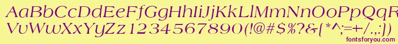 AlmeriaItalic Font – Purple Fonts on Yellow Background