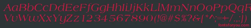 AlmeriaItalic-fontti – punaiset fontit mustalla taustalla