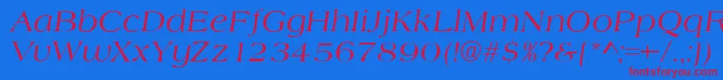 AlmeriaItalic Font – Red Fonts on Blue Background