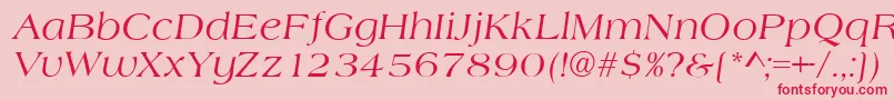 Czcionka AlmeriaItalic – czerwone czcionki na różowym tle