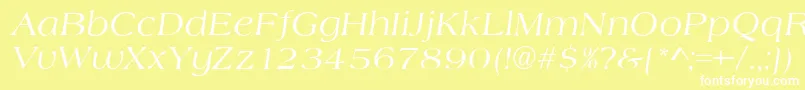 フォントAlmeriaItalic – 黄色い背景に白い文字