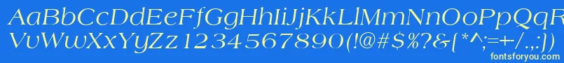 Шрифт AlmeriaItalic – жёлтые шрифты на синем фоне