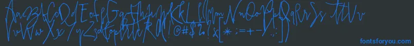 Prestigescriptalt Font – Blue Fonts on Black Background