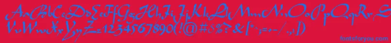 LegendecPlain Font – Blue Fonts on Red Background