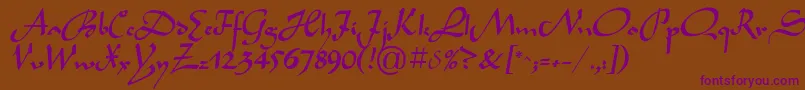 LegendecPlain Font – Purple Fonts on Brown Background
