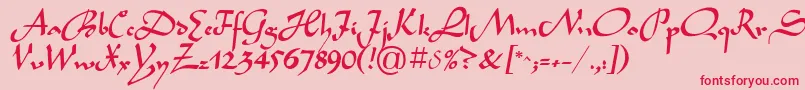 LegendecPlain Font – Red Fonts on Pink Background