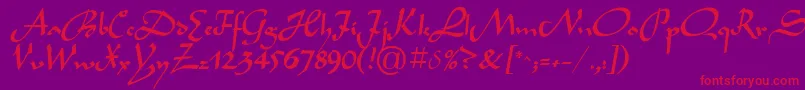LegendecPlain Font – Red Fonts on Purple Background