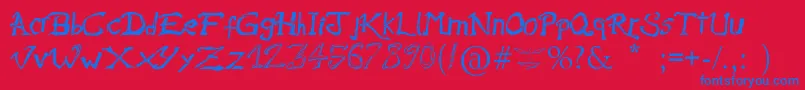 RaslaniAmesBrisees Font – Blue Fonts on Red Background