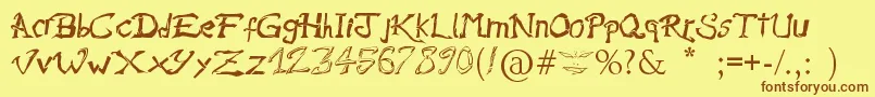 RaslaniAmesBrisees Font – Brown Fonts on Yellow Background