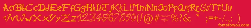 RaslaniAmesBrisees Font – Orange Fonts on Red Background