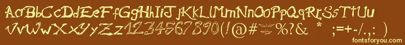 RaslaniAmesBrisees Font – Yellow Fonts on Brown Background