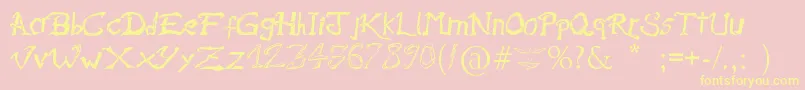 RaslaniAmesBrisees Font – Yellow Fonts on Pink Background