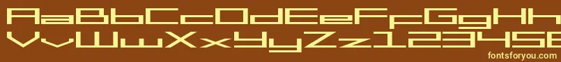 Mgs2menu-fontti – keltaiset fontit ruskealla taustalla