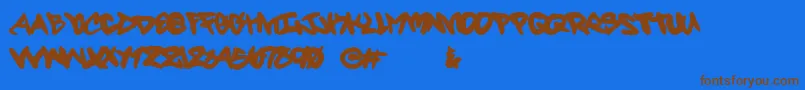 Fortyscript Font – Brown Fonts on Blue Background