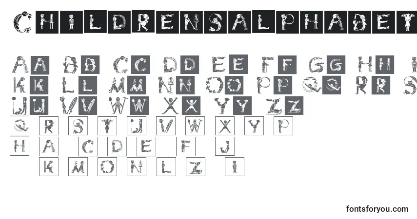 Schriftart Childrensalphabet – Alphabet, Zahlen, spezielle Symbole