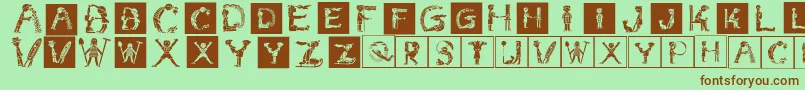 Childrensalphabet Font – Brown Fonts on Green Background