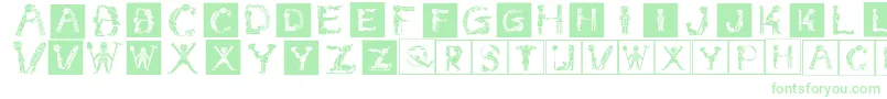 Childrensalphabet-Schriftart – Grüne Schriften