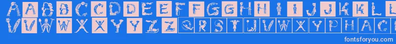 Childrensalphabet Font – Pink Fonts on Blue Background