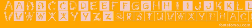 Childrensalphabet Font – Pink Fonts on Orange Background