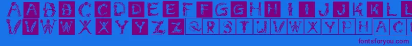 Childrensalphabet Font – Purple Fonts on Blue Background