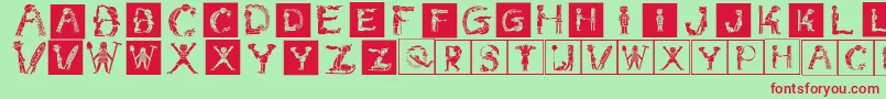 Childrensalphabet Font – Red Fonts on Green Background