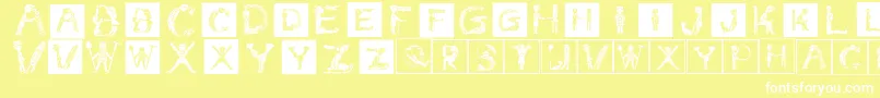 Childrensalphabet Font – White Fonts on Yellow Background