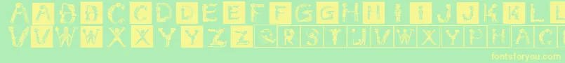 Childrensalphabet Font – Yellow Fonts on Green Background
