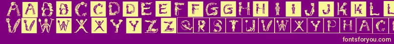 Childrensalphabet Font – Yellow Fonts on Purple Background