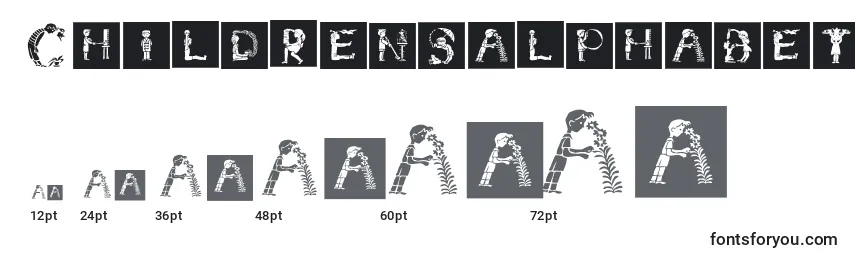 Childrensalphabet Font Sizes