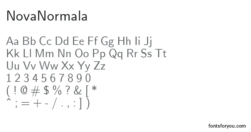 Czcionka NovaNormala – alfabet, cyfry, specjalne znaki