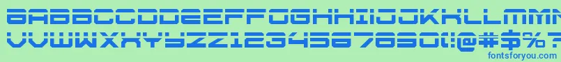 fuente U.S.S.DallasLaser – Fuentes Azules Sobre Fondo Verde
