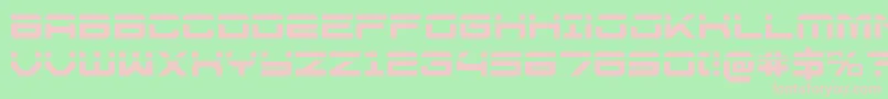 U.S.S.DallasLaser-fontti – vaaleanpunaiset fontit vihreällä taustalla
