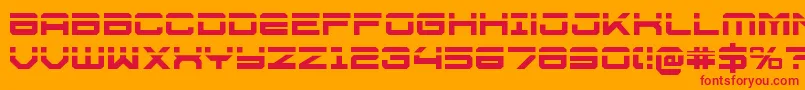 U.S.S.DallasLaser-fontti – punaiset fontit oranssilla taustalla