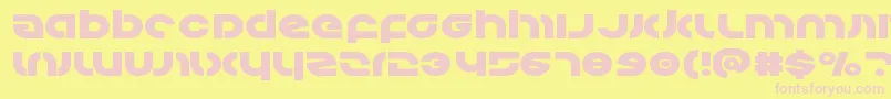 Kovacsexpand-fontti – vaaleanpunaiset fontit keltaisella taustalla
