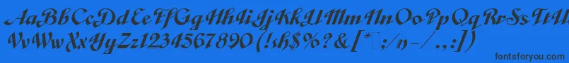 フォントVeronicaScriptTwo – 黒い文字の青い背景