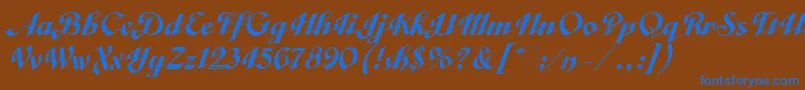 VeronicaScriptTwo Font – Blue Fonts on Brown Background