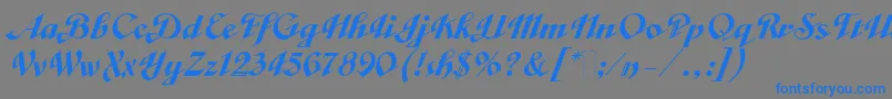 VeronicaScriptTwo Font – Blue Fonts on Gray Background