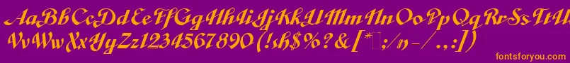 VeronicaScriptTwo Font – Orange Fonts on Purple Background