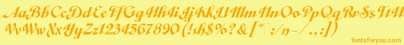 VeronicaScriptTwo Font – Orange Fonts on Yellow Background