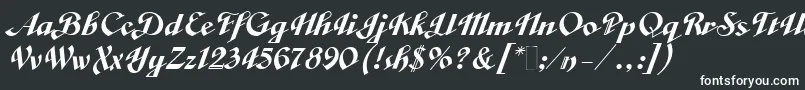 Шрифт VeronicaScriptTwo – белые шрифты на чёрном фоне