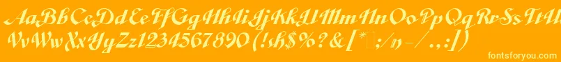VeronicaScriptTwo Font – Yellow Fonts on Orange Background