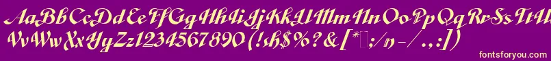 VeronicaScriptTwo Font – Yellow Fonts on Purple Background