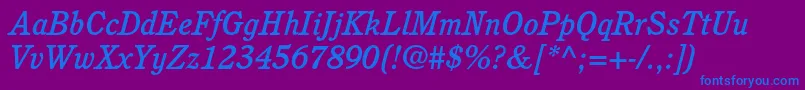 CushingstdMediumitalic Font – Blue Fonts on Purple Background