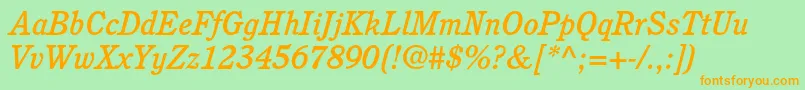 CushingstdMediumitalic Font – Orange Fonts on Green Background