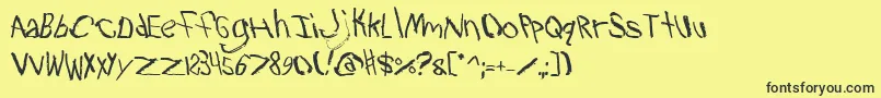 Więcej informacji o czcionce Travb2 Czcionka Travb2 – czarne czcionki na żółtym tle