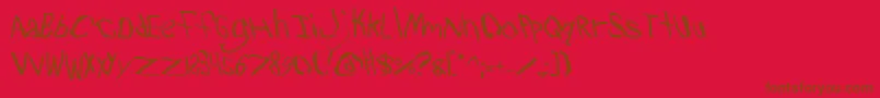 Czcionka Travb2 – brązowe czcionki na czerwonym tle