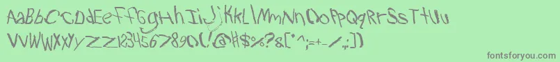 フォントTravb2 – 緑の背景に灰色の文字
